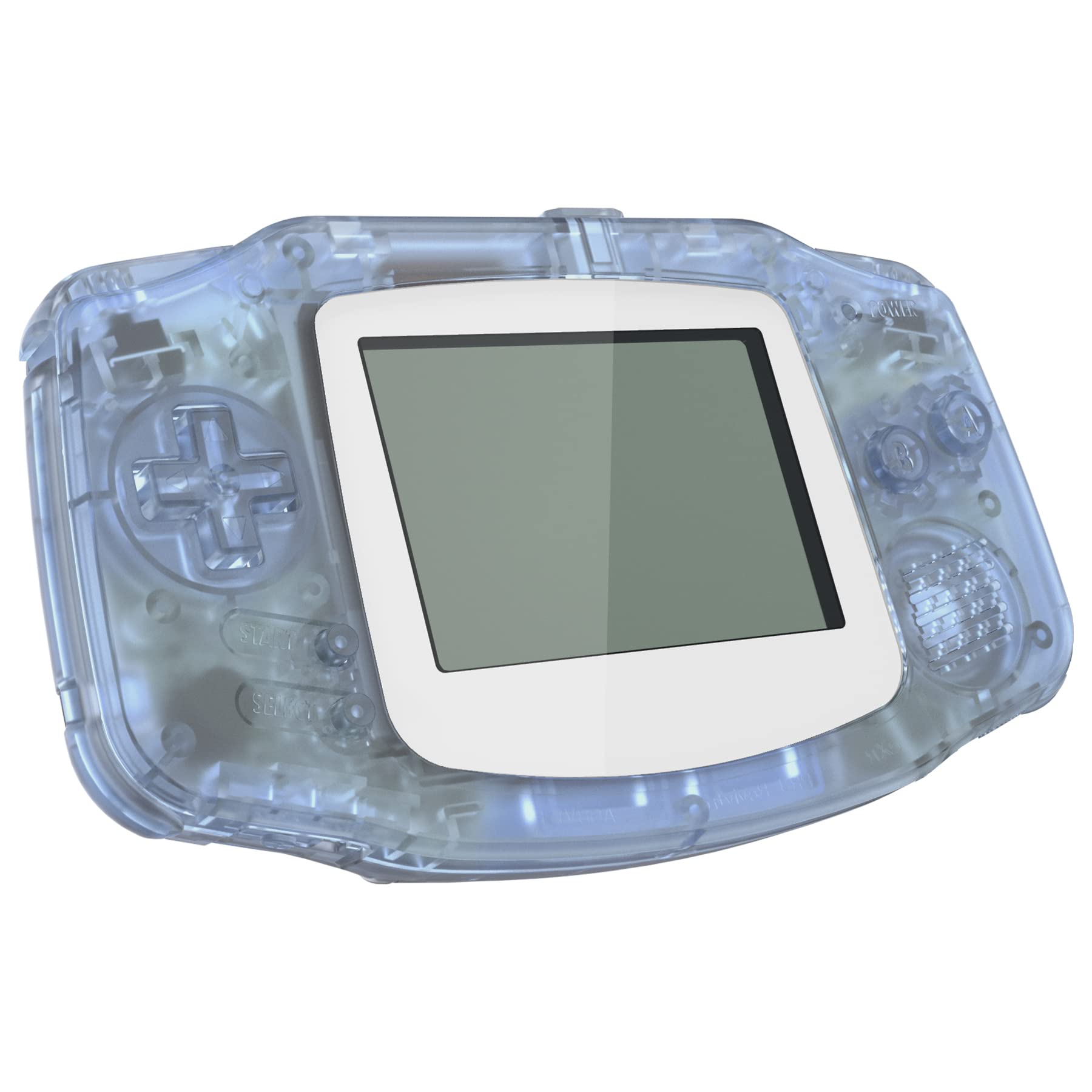 eXtremeRate Glacier Blue Replacement Shell & White Screen Lens for Gameboy Advance - Full Housing Cover Compatible with IPS & Standard LCD (Console Not Included) - Perfect for DIY Repair, Custom Modding & Retro Gaming Enthusiasts