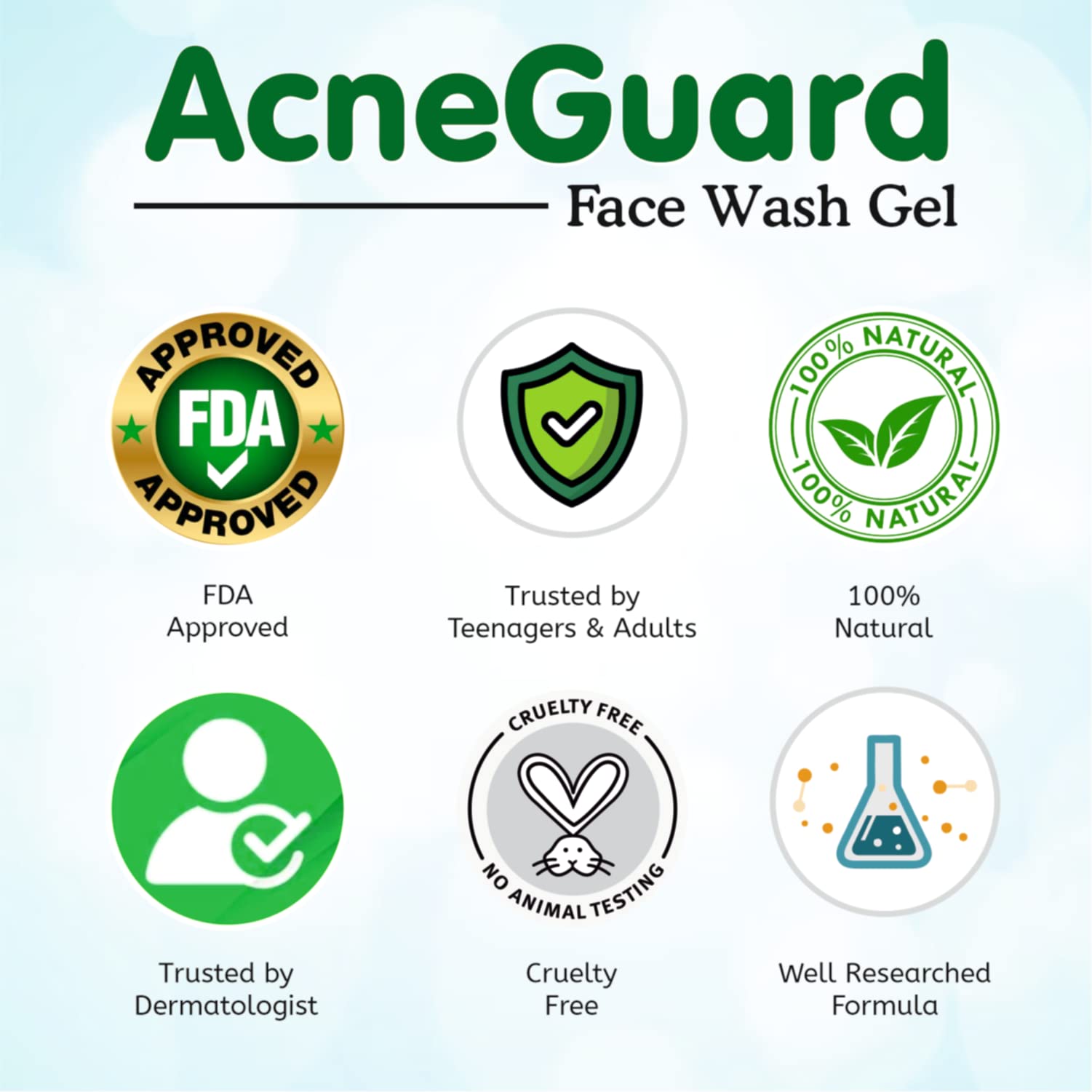 Pil Acneguard Face Wash Gel - Acne Treatment for Clear Skin with Jojoba Oil, Vitamin E & Tea Tree Oil | Natural Deep Cleansing Formula for Pimples & Clogged Pores | Gentle & Refreshing Facial Cleanser (50g x 3 Pack) | Perfect for Daily Skincare Routine & Teen Acne Care