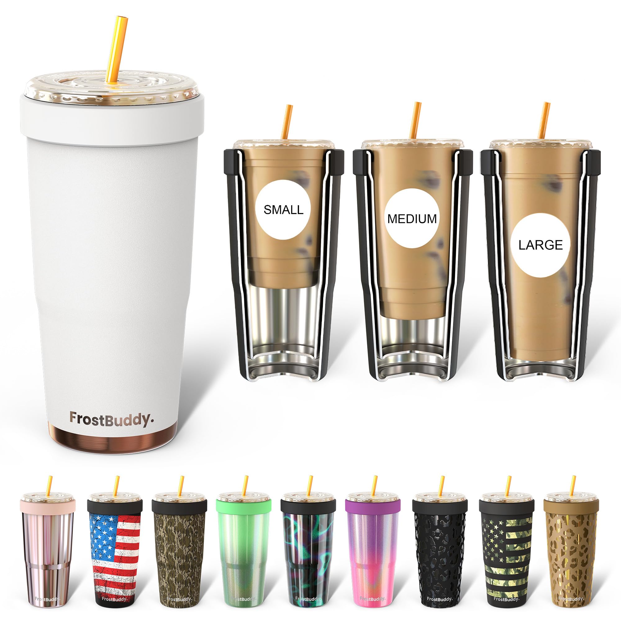 Frostbuddy 30oz Stainless Steel Vacuum Insulated Tumbler - Double Wall Thermal Cup for Hot & Cold Beverages - Leakproof Travel Mug with Copper Kiss Finish - Perfect for Coffee, Tea, Iced Drinks at Work, Gym or Outdoor Adventures