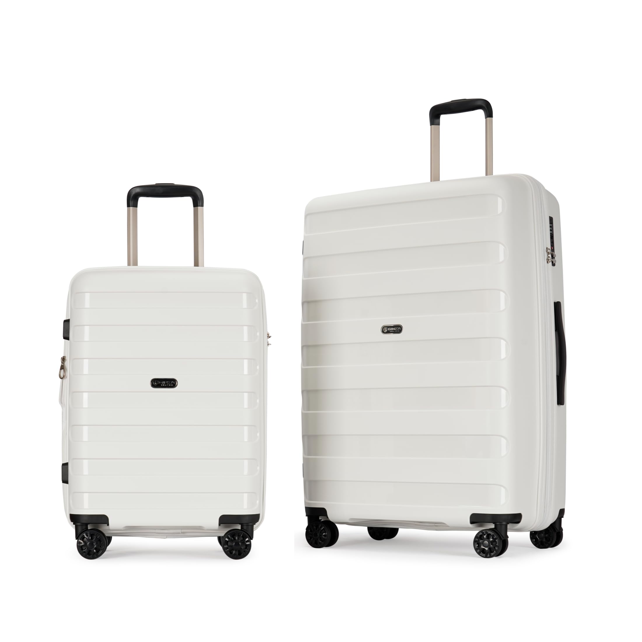 Expandable 2-Piece PP Luggage Set with Spinner Wheels & TSA Lock - 20