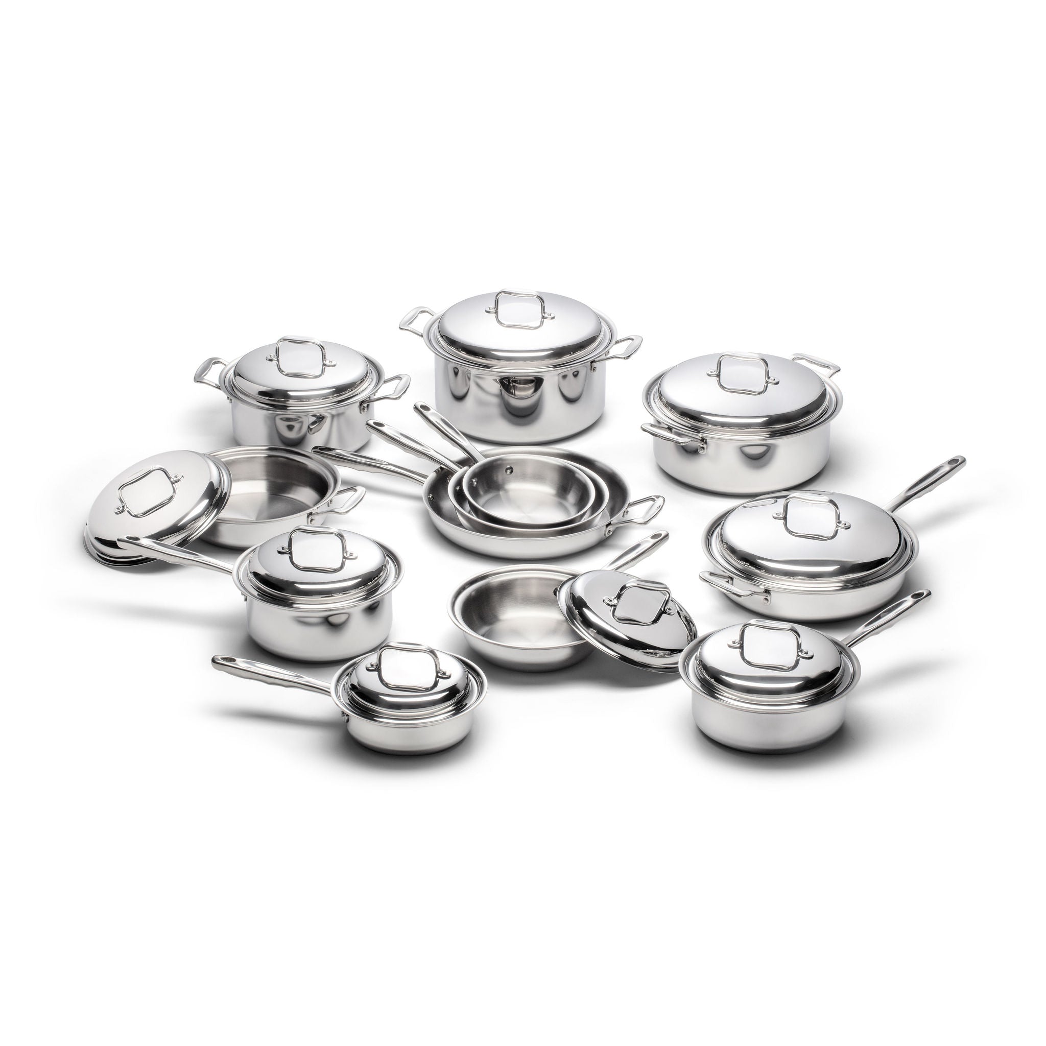 21-Piece Nonstick Cookware Set with Pots, Pans & Lids - Stainless Steel & Ceramic Coating for Healthy Cooking - Perfect for Kitchen, Home, RV & Camping