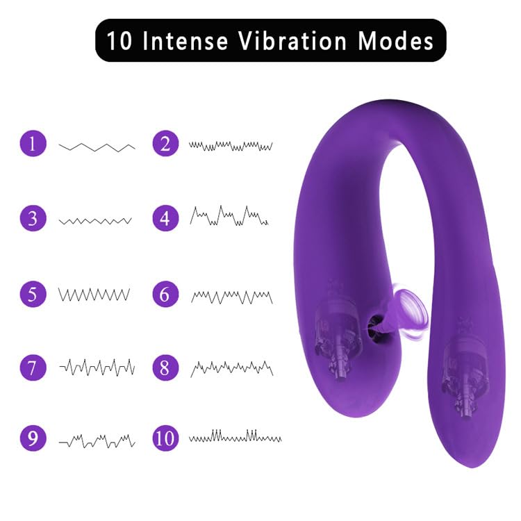 10-Speed Clitoral & G-Spot Vibrator with Suction - Purple Adult Sex Toy for Women & Couples | Wearable Panty Vibrator for Hands-Free Stimulation & Enhanced Intimacy | Perfect for Solo Play, Foreplay & Couples Games