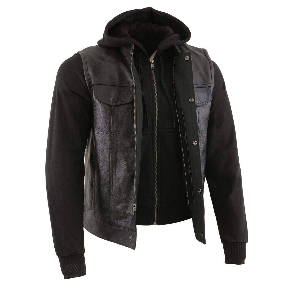 Premium Milwaukee Leather Men's Club Style Motorcycle Vest for Bikers & Riders - Genuine Leather Jacket for Harley Davidson & Cruiser Motorcycles (Small) - Perfect for Riding, Motorcycle Clubs & Outdoor Adventures