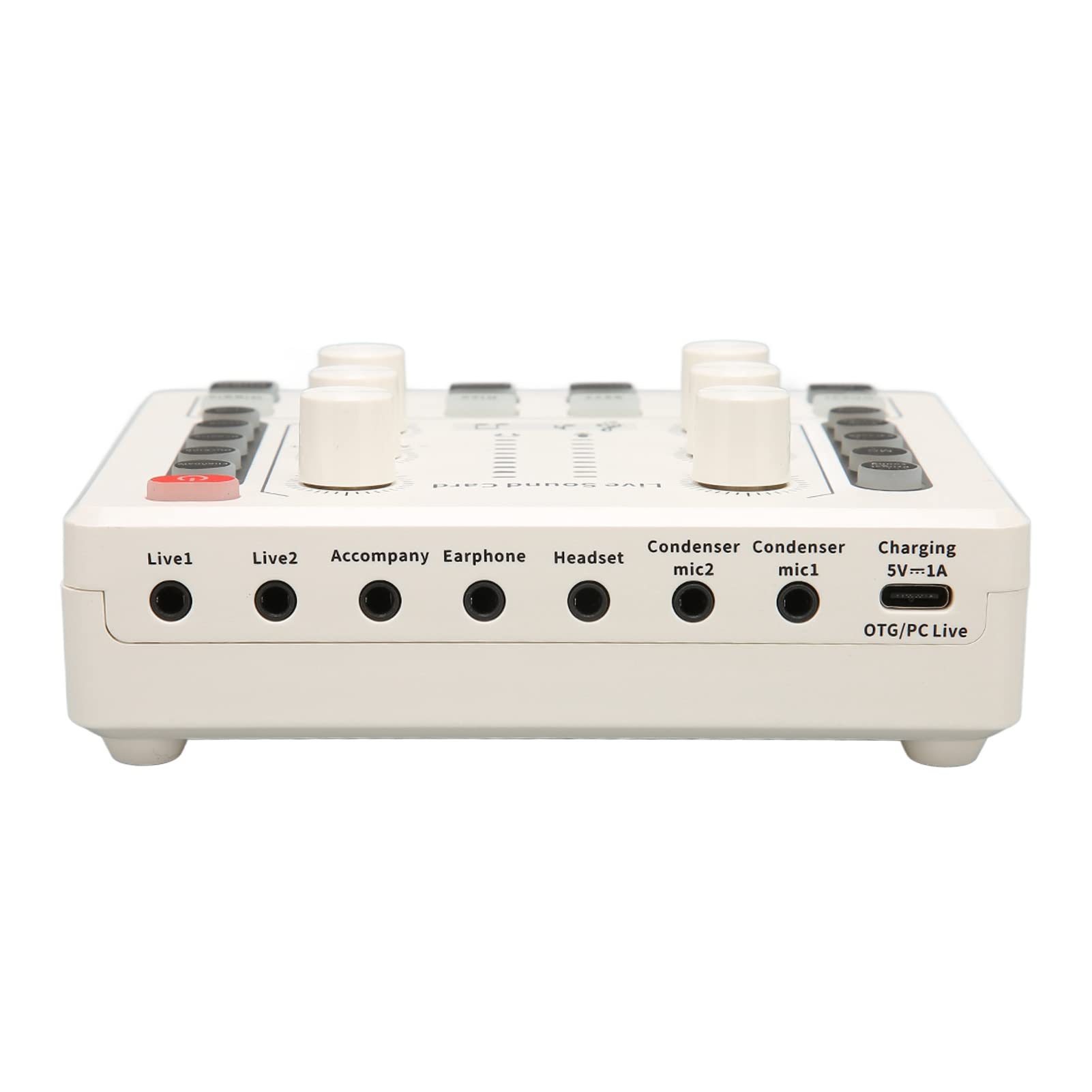 TOUISEDGI Professional Live Sound Card with Multiple Sound Effects & Voice Changer - Portable Mini Sound Mixer Board for Live Streaming, Home KTV, Podcasting & Gaming (Ideal for Twitch, YouTube & TikTok Creators)