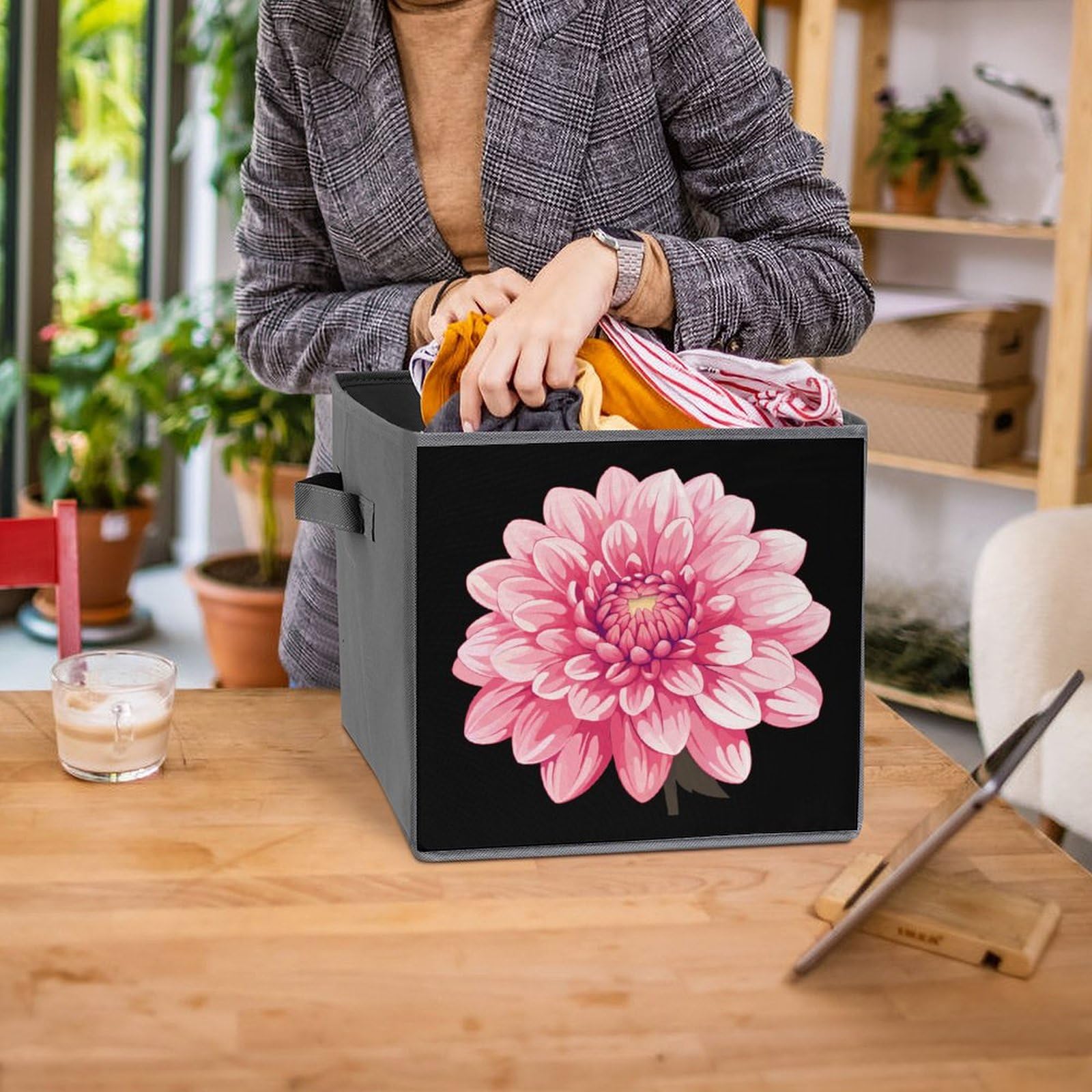 Dahlia Storage Bins 6PCS - Foldable Cube Organizers for Home & Office