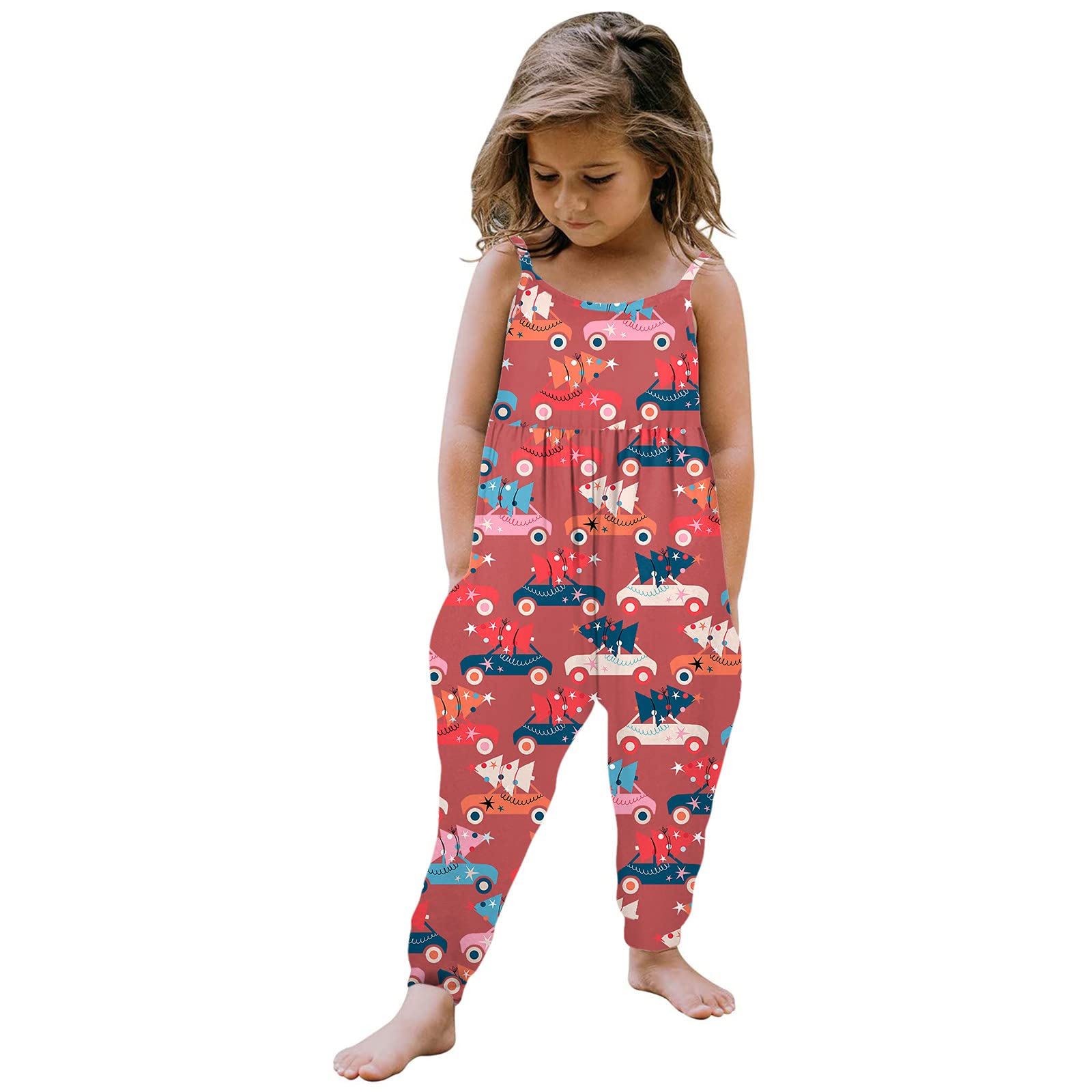 QWENTMTNTY Toddler Independence Baby Romper - Cute Harem Pants Jumpsuit for Girls, 4th of July Outfit, Playtime & Special Occasion Wear