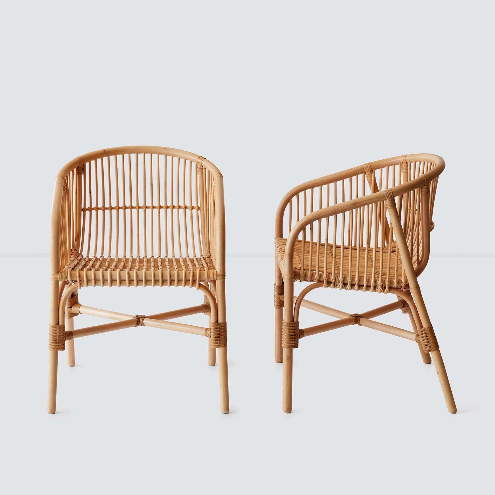 Handwoven Jakarta Rattan Dining Chair - Natural Wicker Chair for Indoor & Outdoor Dining, Patio, Garden, and Restaurant Use