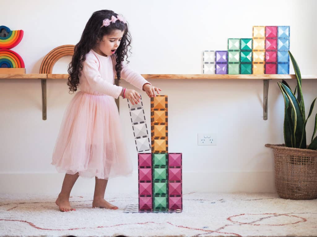 Connetix Magnetic Tiles Pastel Colors - 24 Piece Set for Kids STEM Learning, Creative Building & Educational Play | Perfect for Preschool Activities, Birthday Gifts & Classroom Toys