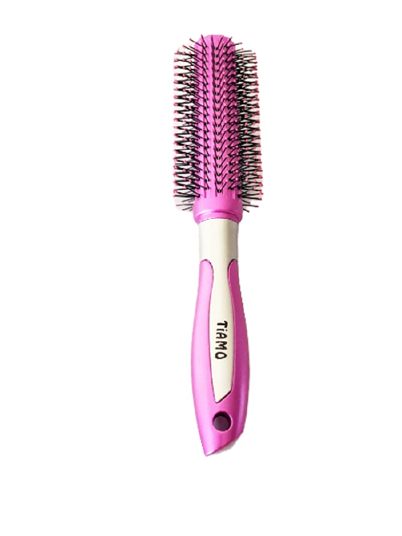 Pink Round Plastic Hairbrush for Smooth & Tangle-Free Hair - Perfect for Daily Styling, Travel & Home Use