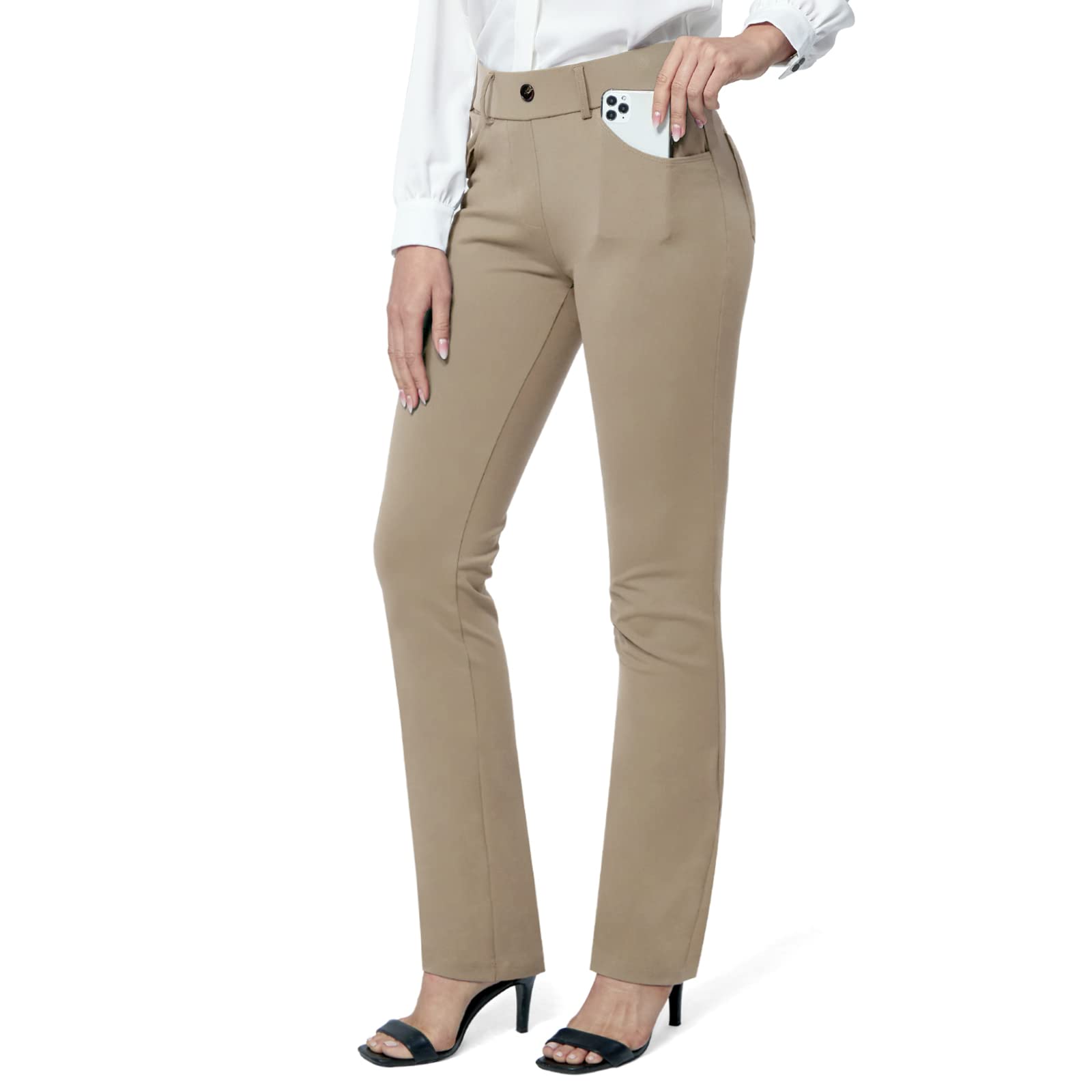 M MOTEEPI Women's High Waisted Yoga Dress Pants - 31