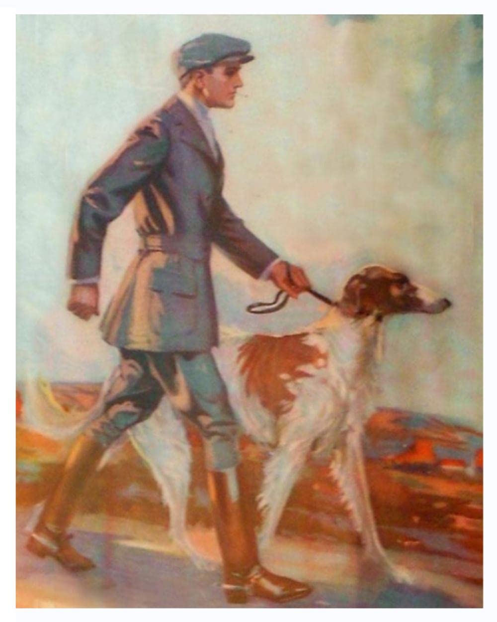 Borzoi Dog Paint by Numbers Kit - DIY Oil Painting for Adults, Pre-Printed Canvas Art with Brushes & Paints - Perfect Home Wall Decor & Relaxing Gift for Animal Lovers (Living Room, Bedroom, Office)