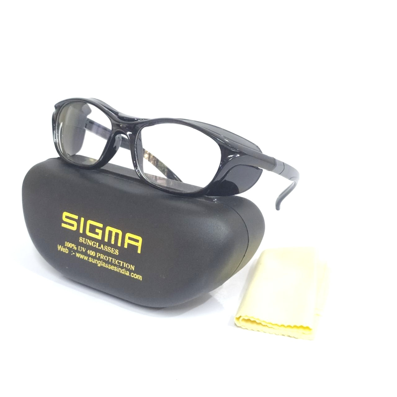 Sigma Black Frame Clear Lens Prescription Sports Glasses - Lightweight Protective Eyewear for Running, Cycling & Outdoor Activities | UV Protection & Anti-Fog Lenses