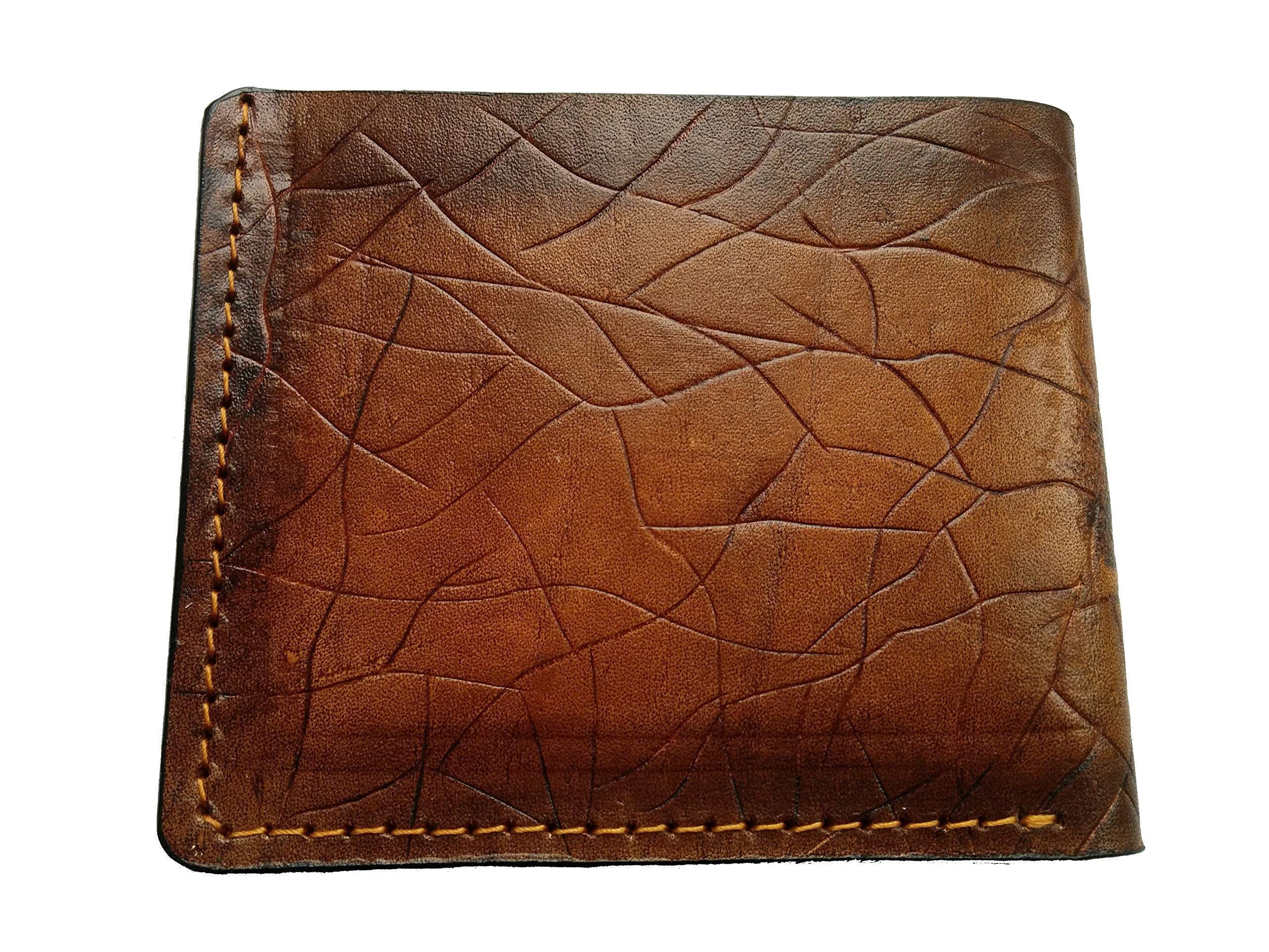 Patriotic Native American Indian Chief Skull RFID Bifold Wallet for Men - Genuine Leather Biker Wallet with Tribal Apache Skull & Feather Headdress Design - Handmade Embossed Leather Purse with Airbrush Art - Perfect for Motorcycle Riders, Gift Giving & Everyday Use