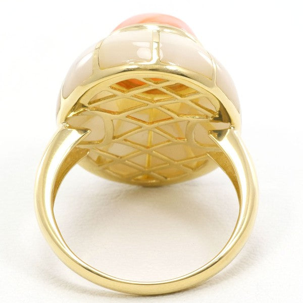 18K Yellow Gold Shell Coral Ring for Women - Elegant Beach Wedding Jewelry, Perfect for Bridal, Engagement, Anniversary Gifts & Tropical Vacations