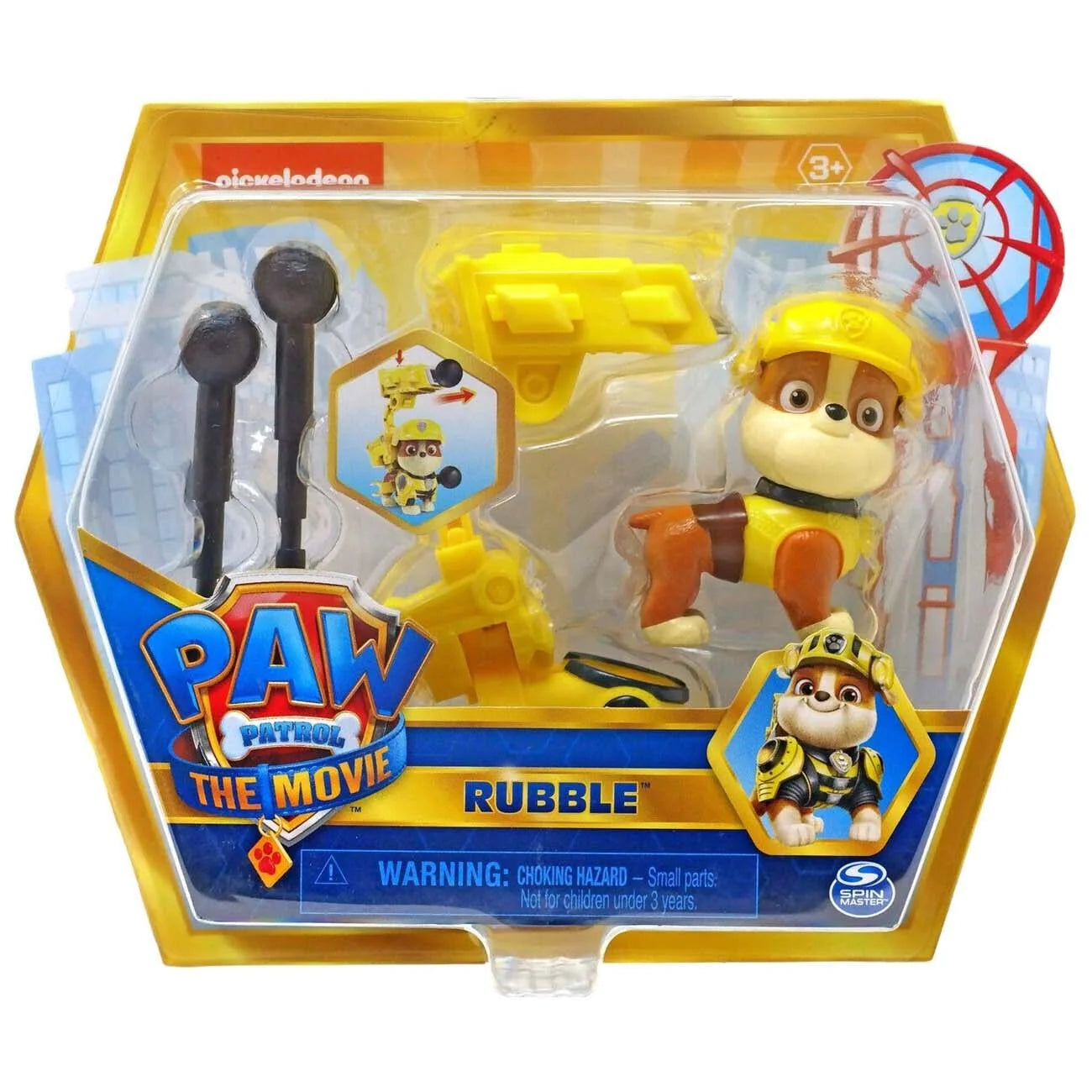 Paw Patrol The Mighty Movie Hero Pups RUBBLE Action Figure - Official Licensed Toy for Kids, Collectible Gift for Fans | Perfect for Playtime, Birthday Parties & The Mighty Movie Themed Events