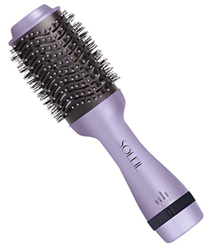 Soleil Round Hair Blower Heat Brush - Ionic Styling & Volumizing Hair Dryer Brush (Lavender) for Salon-Quality Blowouts at Home