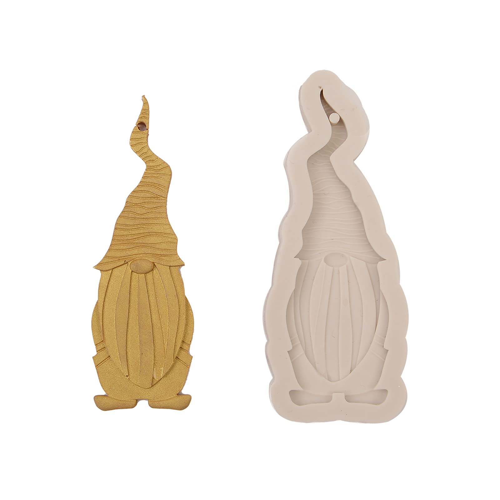 Gnome Shape Fondant Molds - Silicone Cartoon Character Chocolate Mold with Hole for Keychains, Pendants, Earrings, Candy, Cake, Cookie, Jewelry & Clay Decorations | Perfect for Christmas, Halloween, Easter DIY Crafts & Party Decor