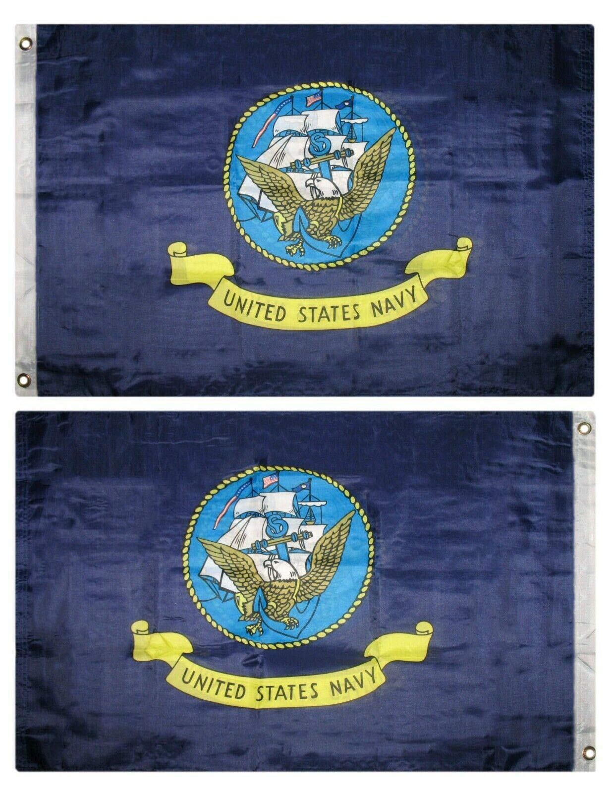 Premium 2x3 Feet U.S. Navy Flag - Heavy Duty Nylon, Vivid Colors, UV Fade Resistant - Perfect for Military Support, Patriotic Decor, and Outdoor Display