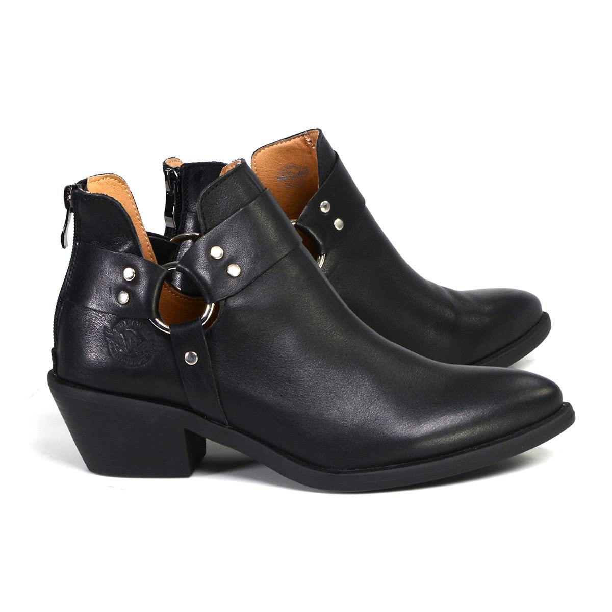 Milwaukee Leather MBL9443 Women's Sleek Black Classic Harness Ring Fashion Shoes - Comfortable & Stylish Riding Boots for Motorcycle, Biker, and Casual Wear