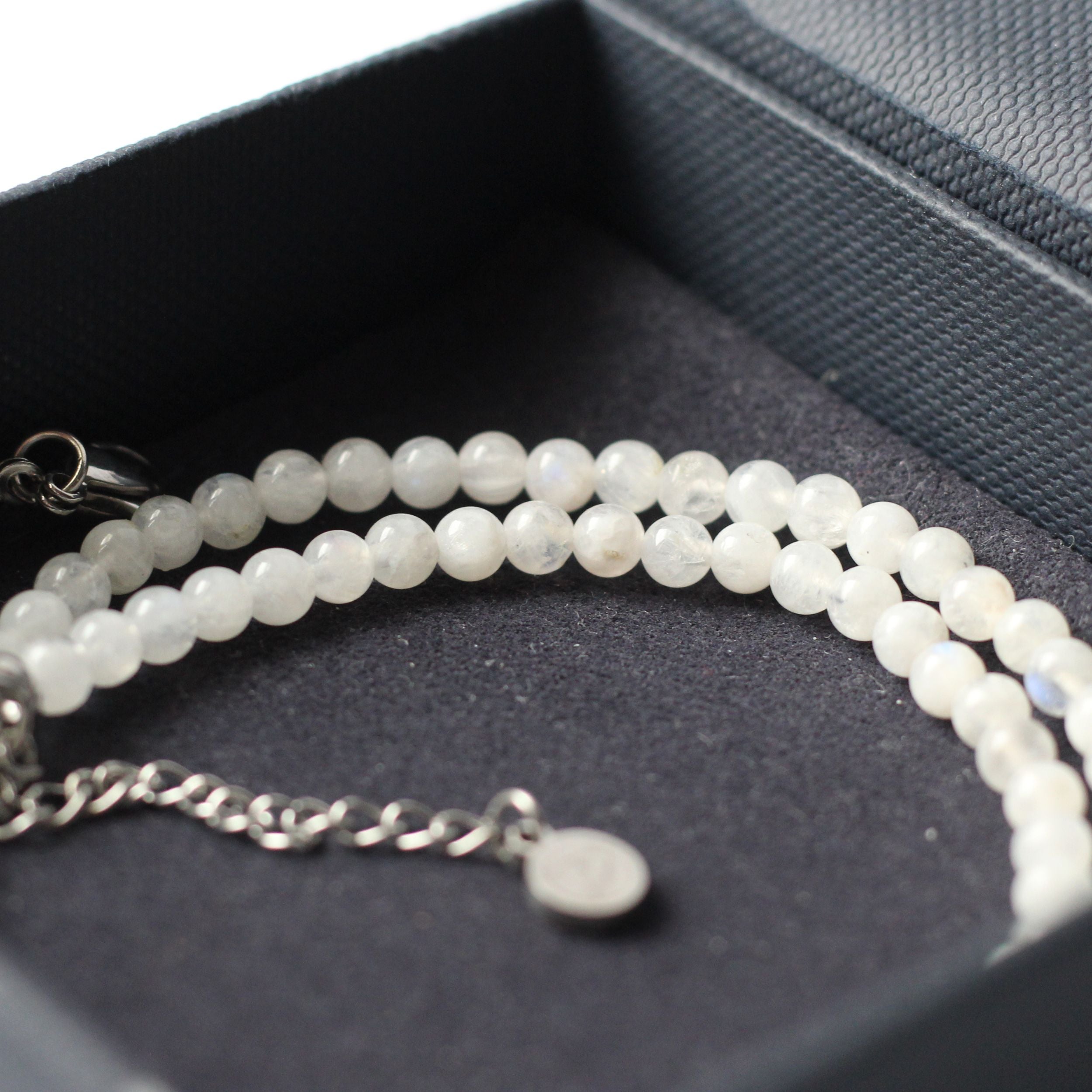 Moonstone Beaded Necklace - Mini Crystal Healing Jewelry for Women - Perfect for Meditation, Yoga & Spiritual Gifts