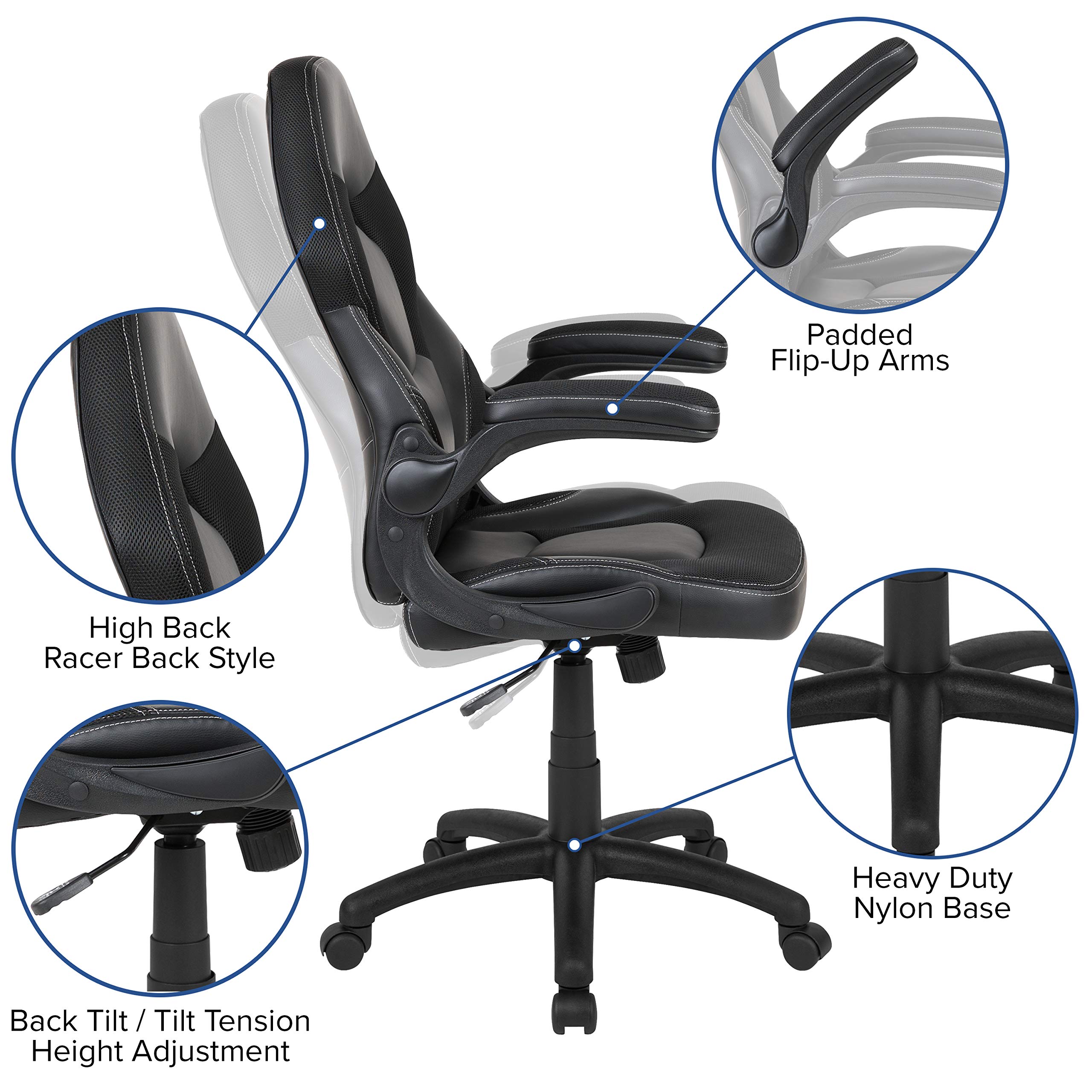 Premium Black Gaming Desk & Chair Set with Cup Holder, Headphone Hook & Monitor Stand - Ergonomic PC Gaming Setup for Home Office & Streaming Stations