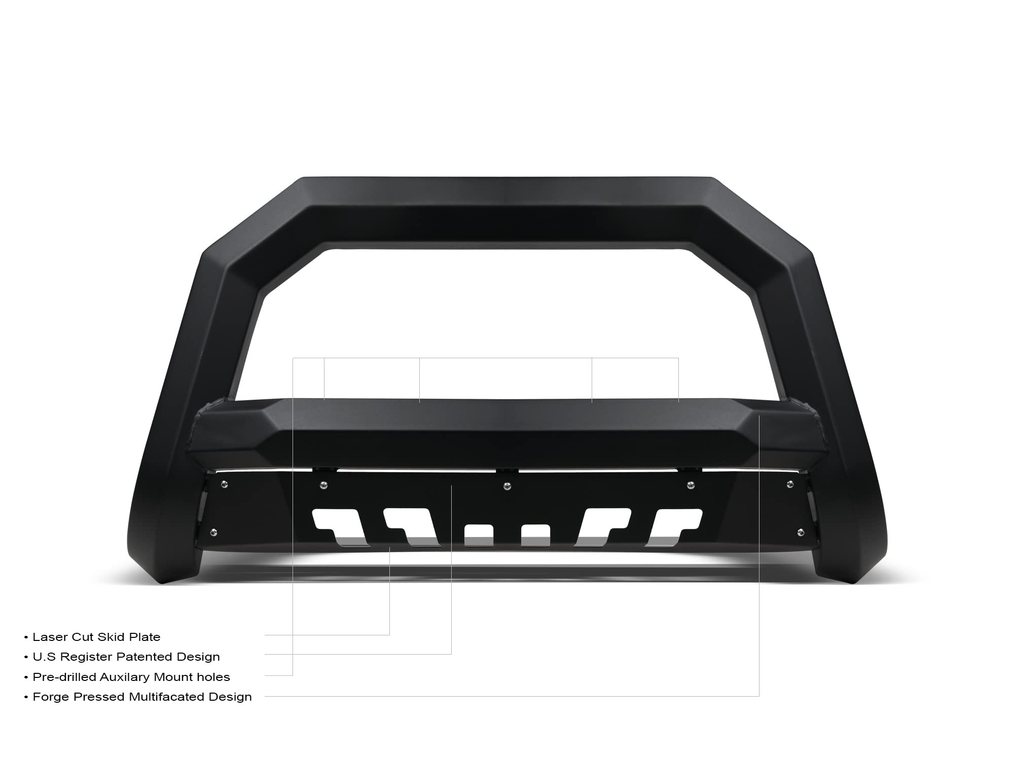 Armordillo 8712443 Rayden Series Bull Bar - Matte Black Heavy Duty Front Bumper Guard for 2018-2024 Jeep Wrangler JL & 2020-2024 Jeep Gladiator JT | Off-Road Protection & Stylish Upgrade