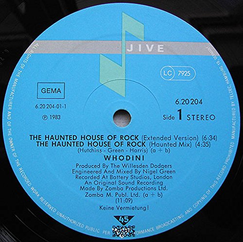 Whodini - The Haunted House Of Rock Vinyl Record | Jive 6.20204 AE | Classic Hip-Hop Album for Collectors & Music Lovers | Perfect for Halloween Parties & Retro Music Nights
