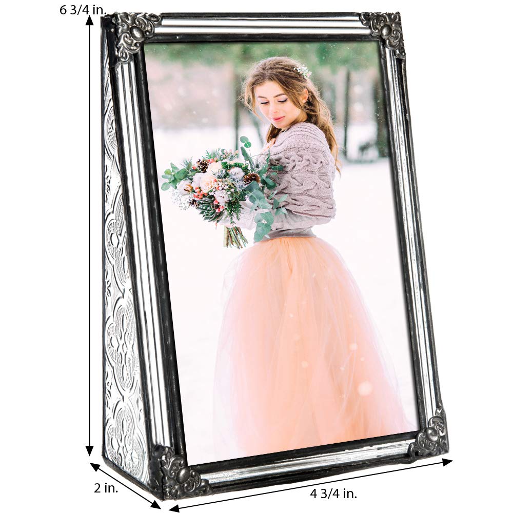 4x6 Picture Frame - Clear Glass Wedding & Family Photo Frame for Home Décor