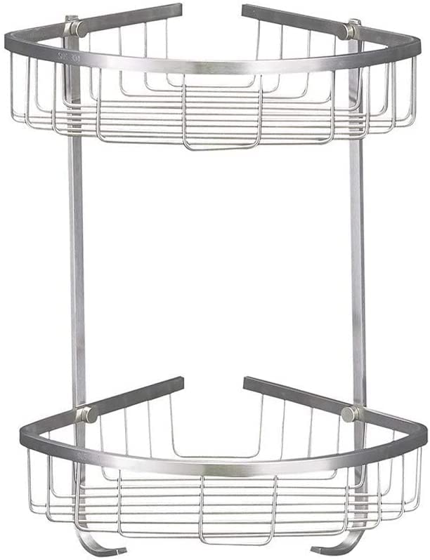 Stainless Steel Wall Mounted Towel Rack - Double Fan-Shaped Corner Shelf, No Drill Needed, 304 Stainless Steel Triangle Bathroom Organizer for Towels & Toiletries | Perfect for Small Bathrooms, Showers & Laundry Rooms
