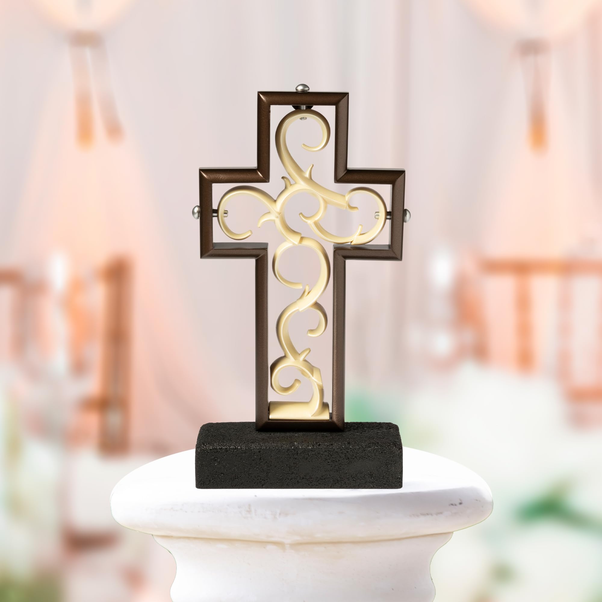 Unity Cross® Bronze & Ivory Wedding Unity Candle - Elegant Rustic Alternative to Unity Sand Ceremony - Perfect for Christian, Catholic & Non-Denominational Wedding Ceremonies