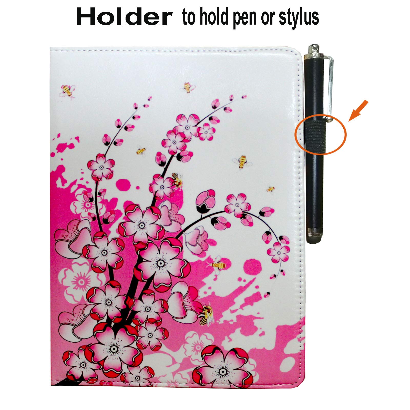 Premium Magnetic Smart Case for iPad Air 1st/2nd Gen (9.7 Inch) - Auto Wake/Sleep Cover with Rotating Stand & Apple Pencil Holder | Compatible with iPad Air A1474 A1475 A1476 A1566 A1567 | Pink White Floral Design | Perfect for Work, Study & Travel Protection