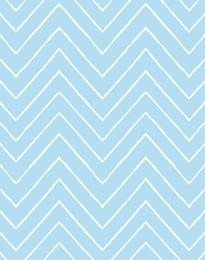 Frances Chevron Wallpaper by Wallshoppe - Baby Blue Geometric Peel & Stick Wallpaper for Nursery, Bedroom, or Home Office Decor