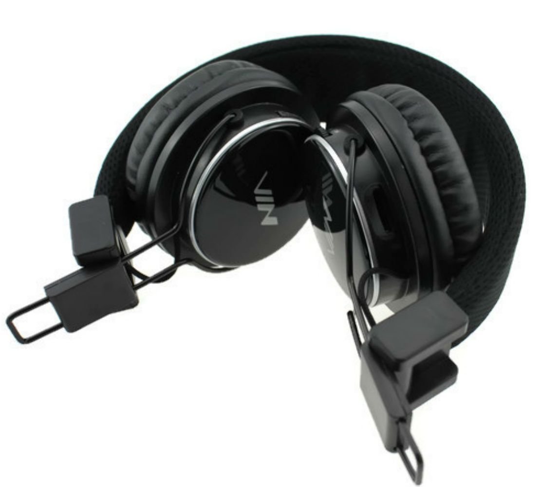 ameego U-009 Foldable Wireless Bluetooth Headphones with Built-in Mic, MicroSD/TF Card Slot, FM Radio & 3.5mm Detachable Cable - Stereo Sound for Phone, Tablet, PC, Laptop & Gaming (Black) | Perfect for Commuting, Workouts & Travel