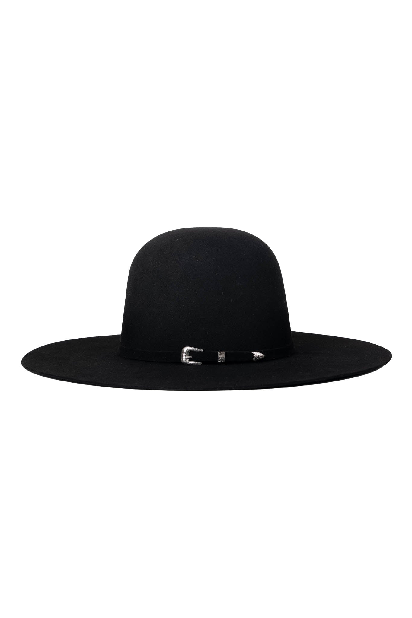 Rock'em 10X Black Beaver Open Crown Felt Cowboy Hat for Men - Western Style Rodeo Hat for Outdoor, Ranch, and Country Events