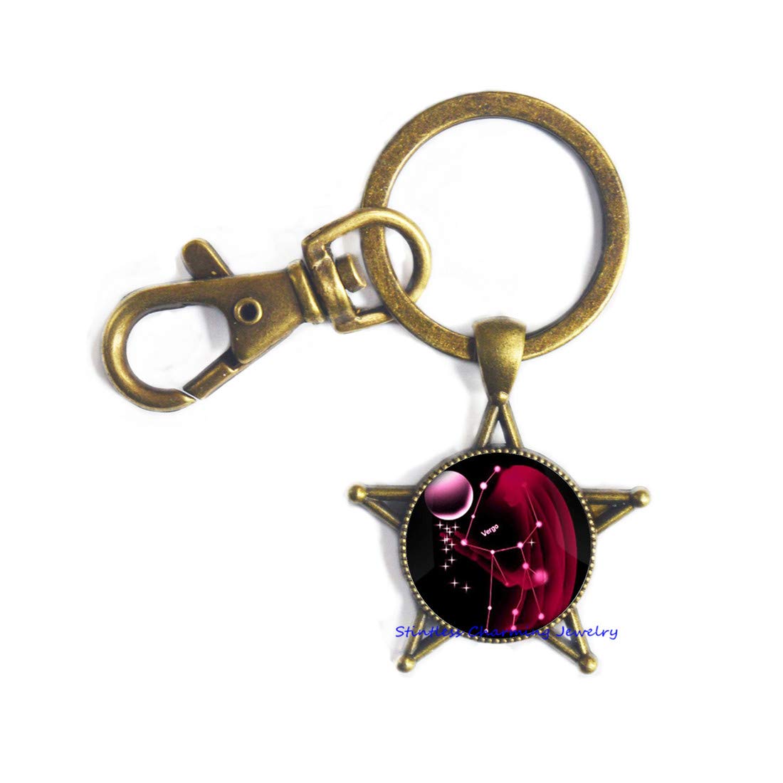 Virgo Zodiac Keychain for Women - Elegant Astrology Jewelry, Perfect Birthday Gift & Christmas Present - Ideal for Daily Use, Key Organization, and Personalized Gifts - JV15