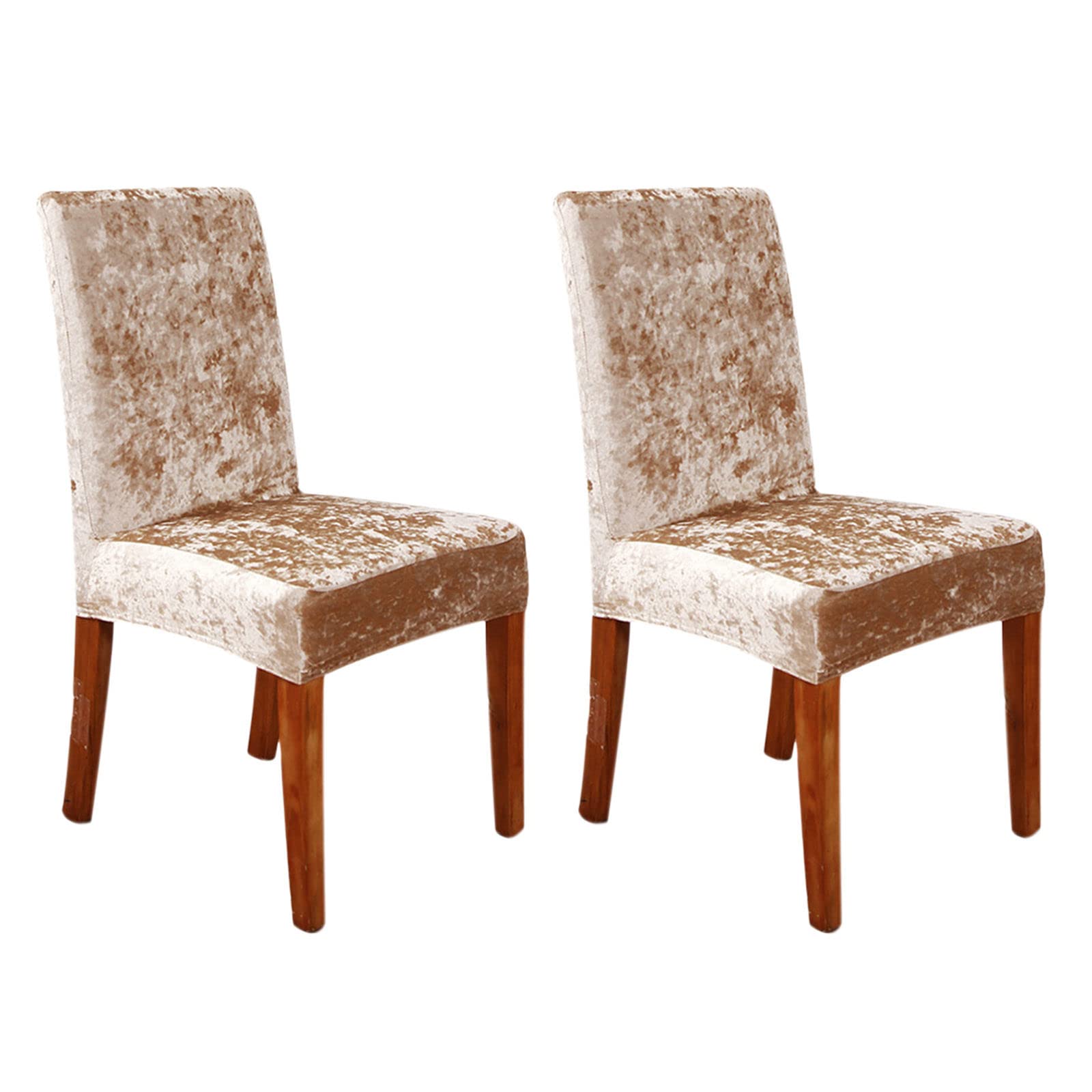 Velvet Stretch Dining Chair Covers - 2-Piece Set for Kitchen & Living Room