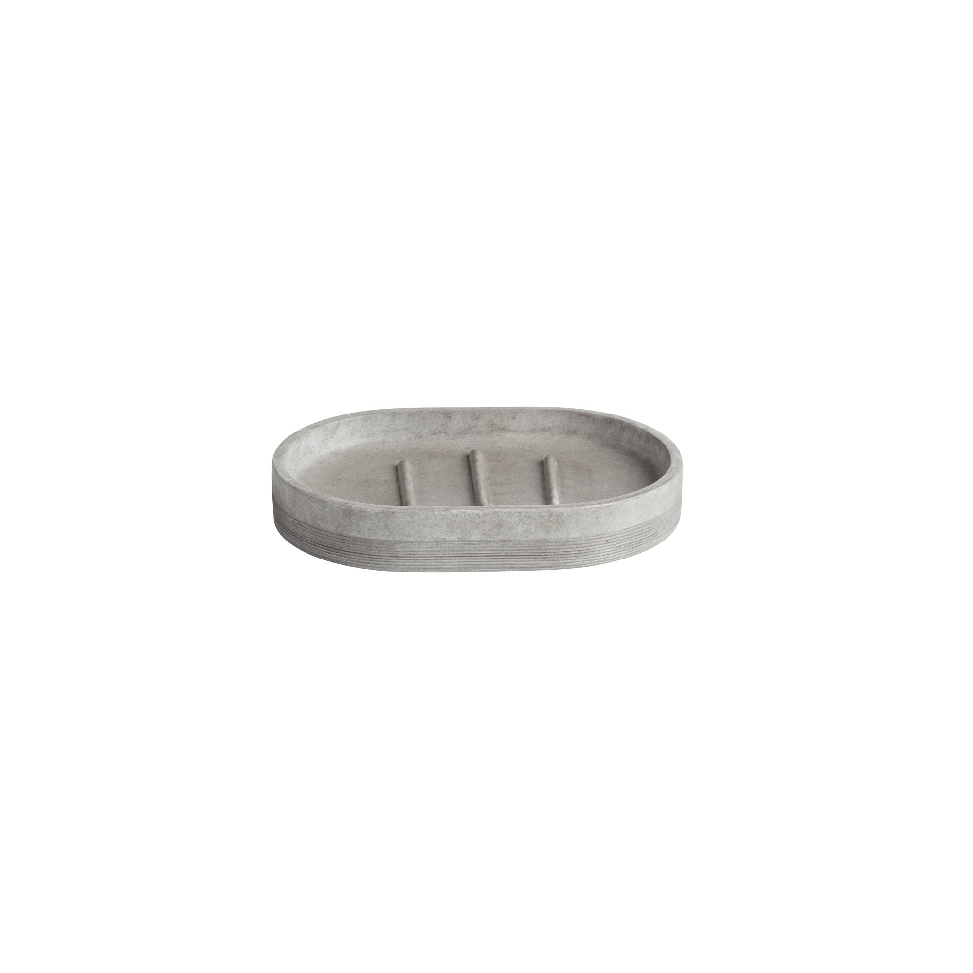 Premium Gray Ceramic Soap Dish for Bathroom - Non-Slip Shower Soap Holder with Drainage Holes | Perfect for Showers, Bathtubs, and Sink Countertops