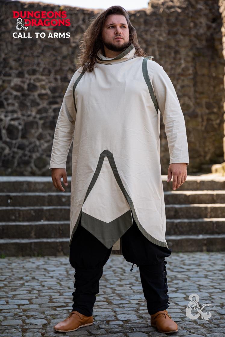 Dungeons & Dragons Cleric Costume Set - Natural/Seaweed Color - Perfect for Cosplay, LARP, and Fantasy Role-Playing Games