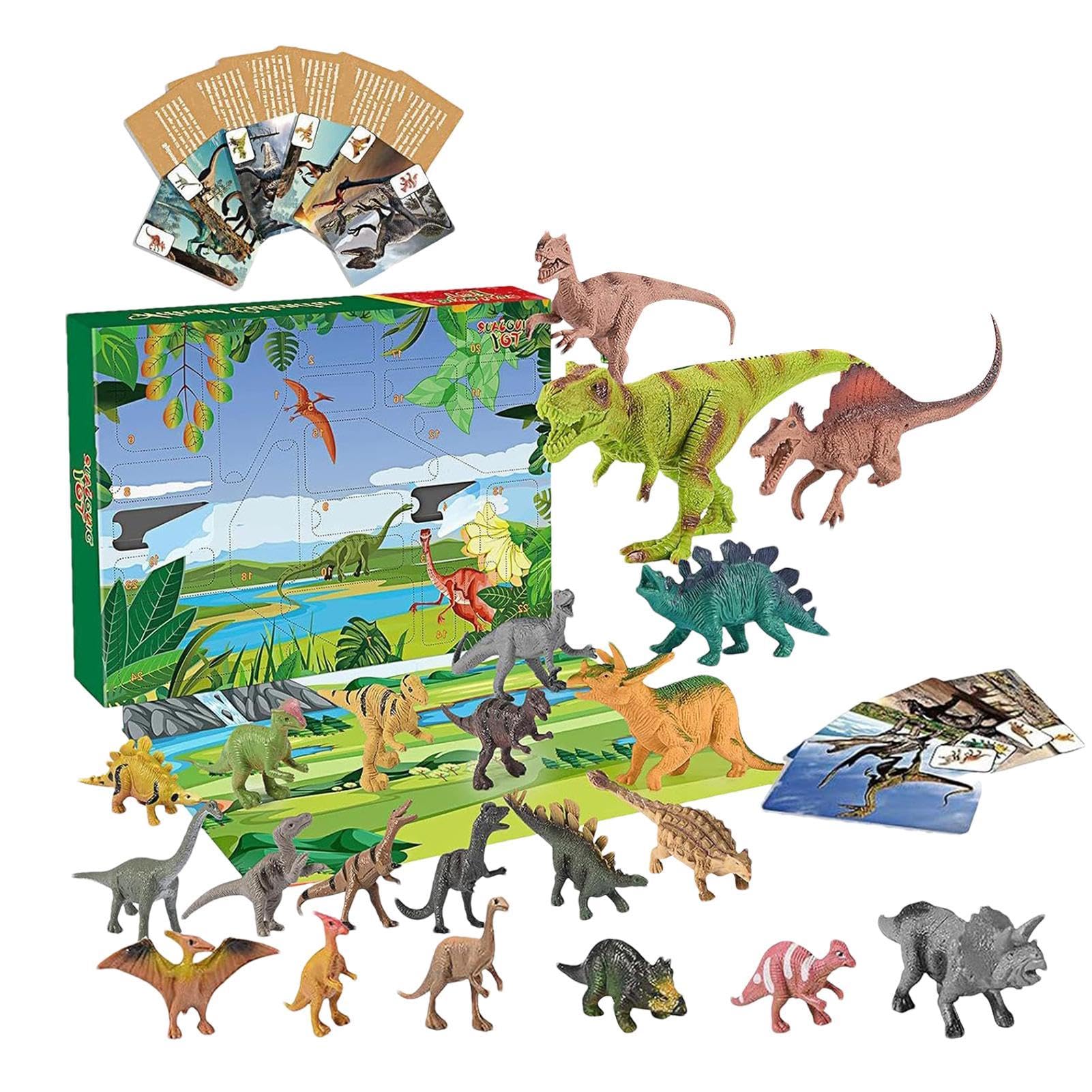 Dinosaur Advent Calendar - 24 Days Christmas Countdown with Dino Toys | Fun Holiday Dinosaur Figurines for Kids | Perfect Christmas Gift for Boys & Girls | Great for Classroom, Stocking Stuffers & Holiday Decorations