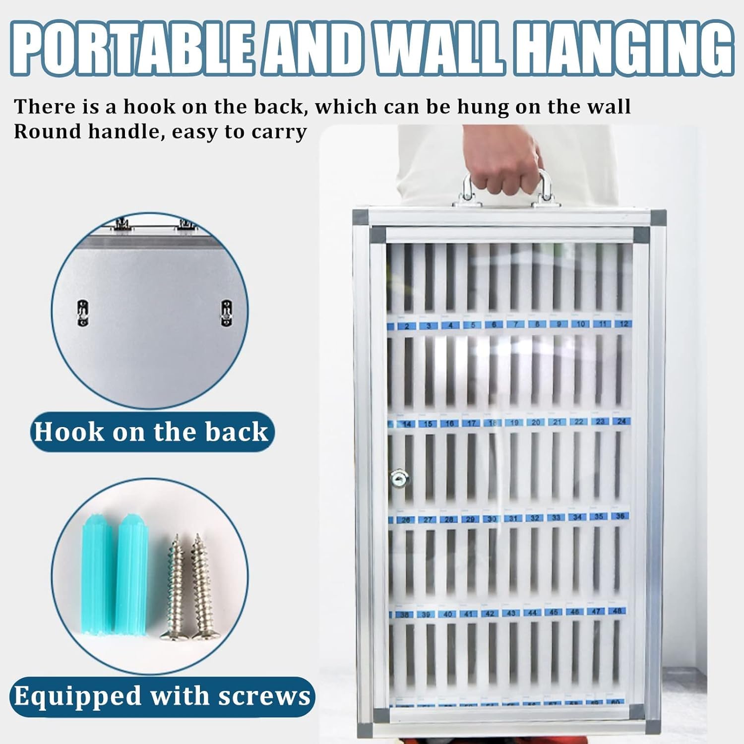 Premium Aluminum Alloy Cell Phone Locker & Storage Cabinet - Portable Mobile Phone Organizer Box for School, Office & Home (48 Pack) - Perfect for Classrooms, Meetings & Secure Device Storage