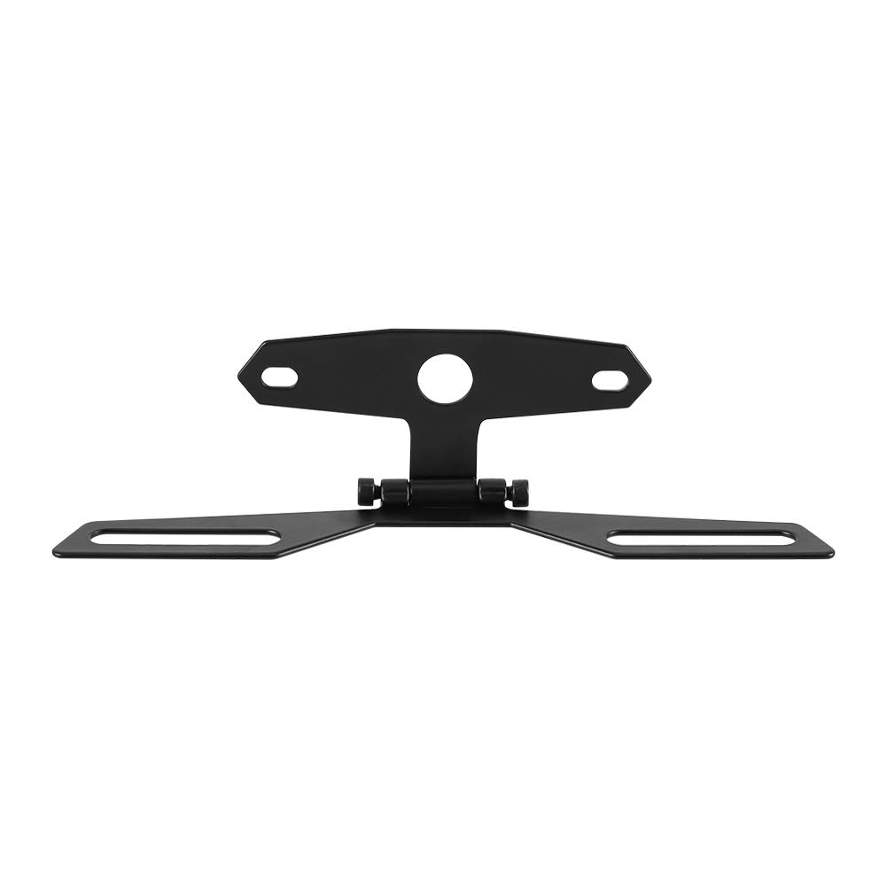 Adjustable Aluminum Alloy Motorcycle License Plate Holder - Folding Tail Light Bracket for ATV, Dirt Bike & Motorcycles (Black) | Durable Rear Mount for Off-Road & Street Riding
