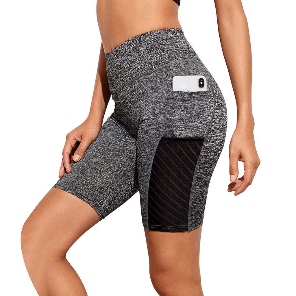 MMLLZEL High Waist Yoga Shorts for Women - Gym Running Jogging Fitness Shorts with Pockets, Push Up & Lifting Support (Medium, Color C) - Perfect for Workouts, Yoga & Active Lifestyle
