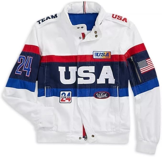 Team USA Jacket for Women - Patriotic American Flag Patch Coat - Official Team USA Flagbearer & Closing Ceremony Jacket | Perfect for Olympics, Parades & National Pride Events