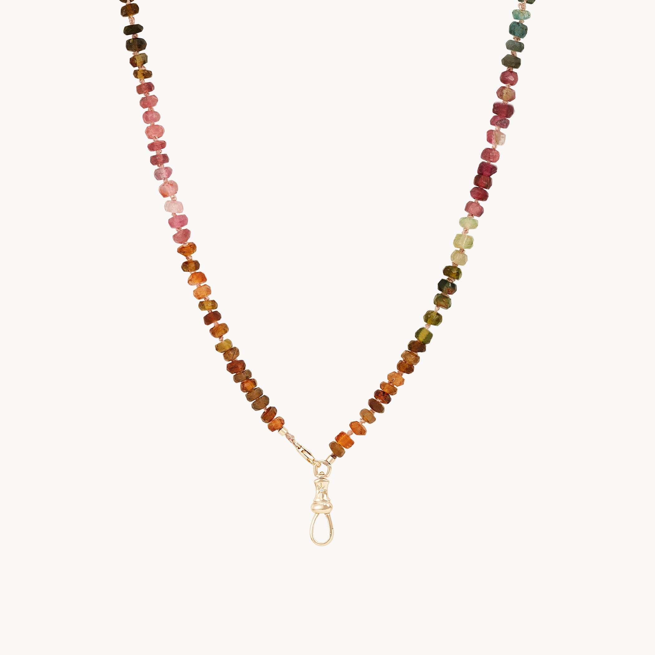 10K Yellow Gold Tourmaline Beaded Mood Necklace – Color Changing Jewelry for Stress Relief & Emotional Balance | Perfect for Meditation, Yoga & Daily Wear