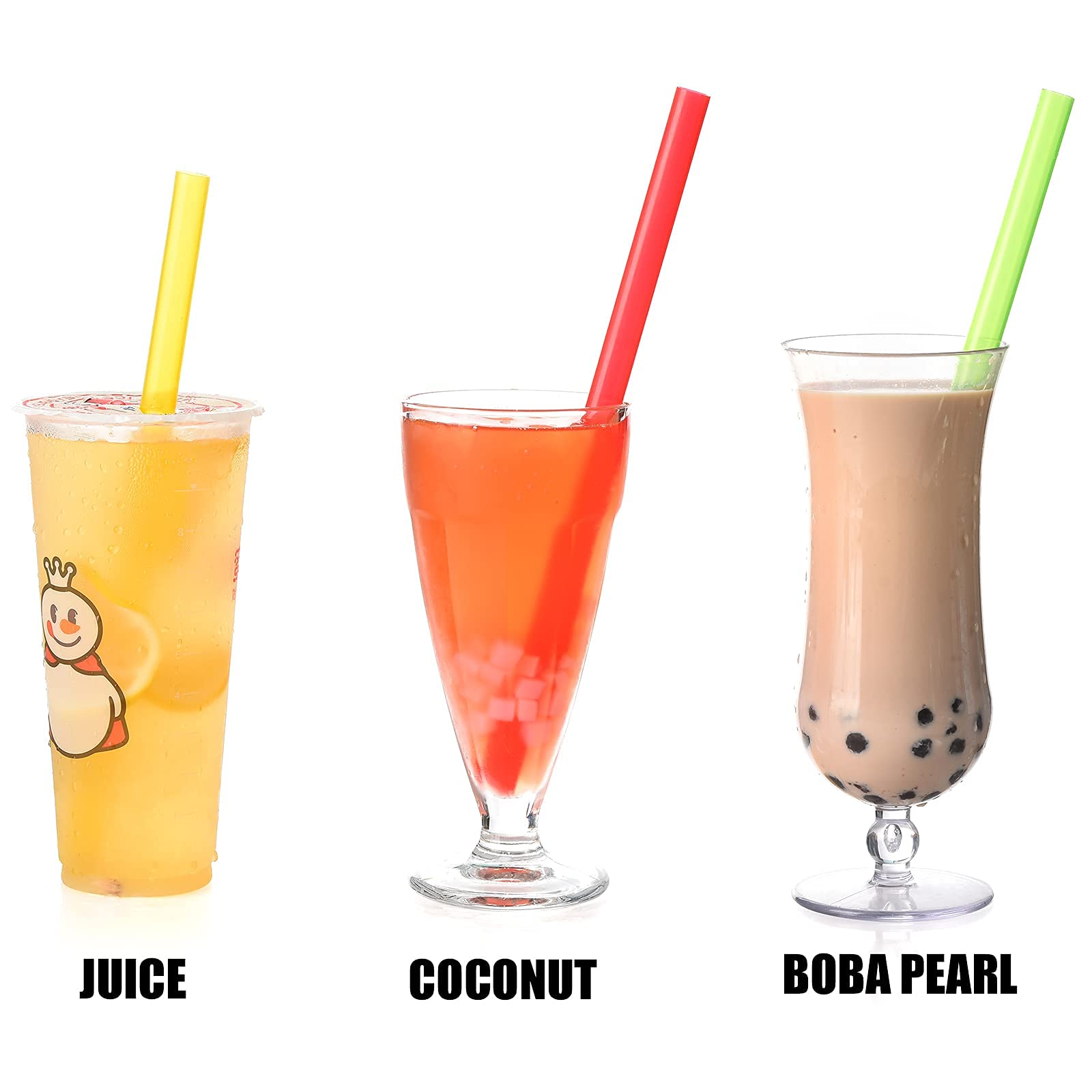 ALINK 10 Pack Reusable Stainless Steel Straws + 12 Pack Bubble Tea Straws - Eco-Friendly Metal Drinking Straws for Smoothies, Iced Coffee & Juice at Home, Office or Travel