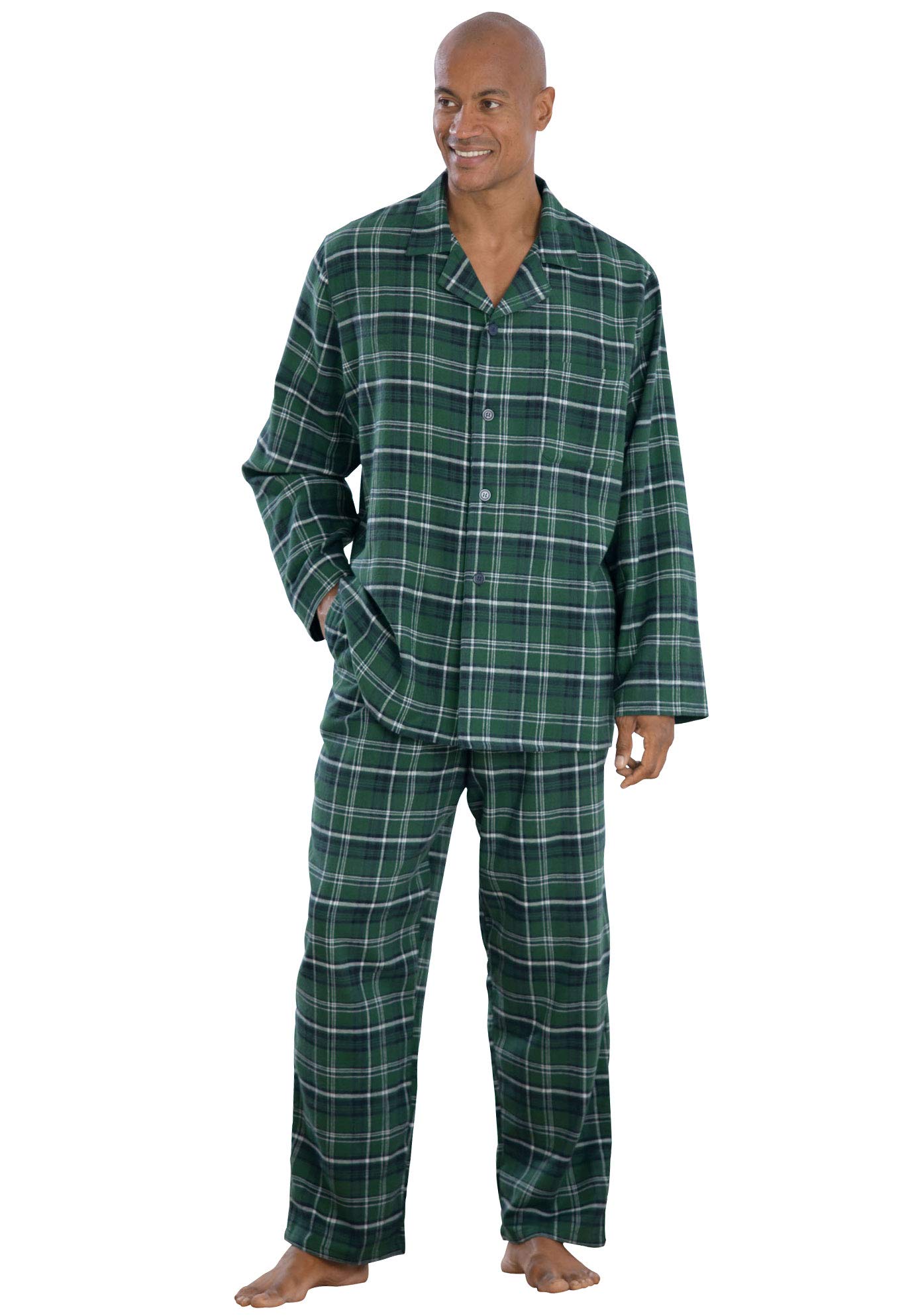 KingSize Men's Big & Tall Plaid Flannel Pajama Set - Soft & Comfortable Winter Sleepwear for Lounge & Home Relaxation