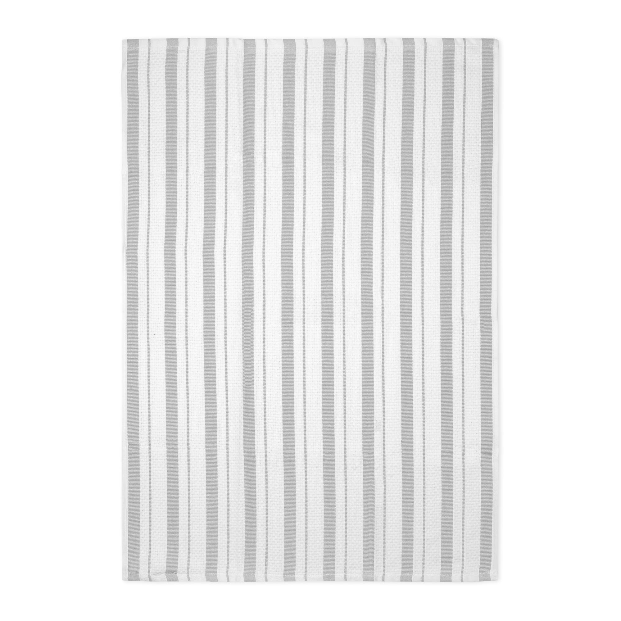 MÜkitchen Basketweave Oversized Cotton Kitchen Towel Set of 4 - Super Absorbent & Durable Dish Towels for Cleaning, Drying Dishes & Countertops - Reusable, Machine Washable - Misty Gray - Perfect for Kitchens, Restaurants & Housewarming Gifts