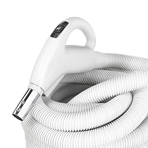 Plastiflex 30ft Central Vacuum Hose with Blackhawk Electric Powerhead Kit - Compatible with Nutone, Beam, Eureka - Ideal for Whole House Cleaning & Hard-to-Reach Areas