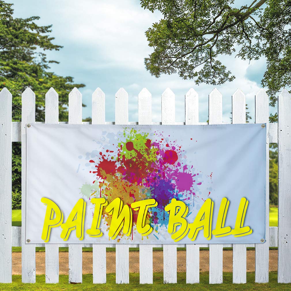 Vinyl Banner - 60x144 Inches, Weatherproof Outdoor Sign with 10 Grommets for Paintball, Business Advertising, Yard Signs & Industrial Use | Multiple Sizes Available
