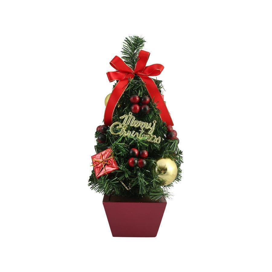 ELITE LED Table Top Mini Christmas Tree - 40cm Red Decorative Holiday Light for Home, Office & Party Decor | Indoor Festive Decorations